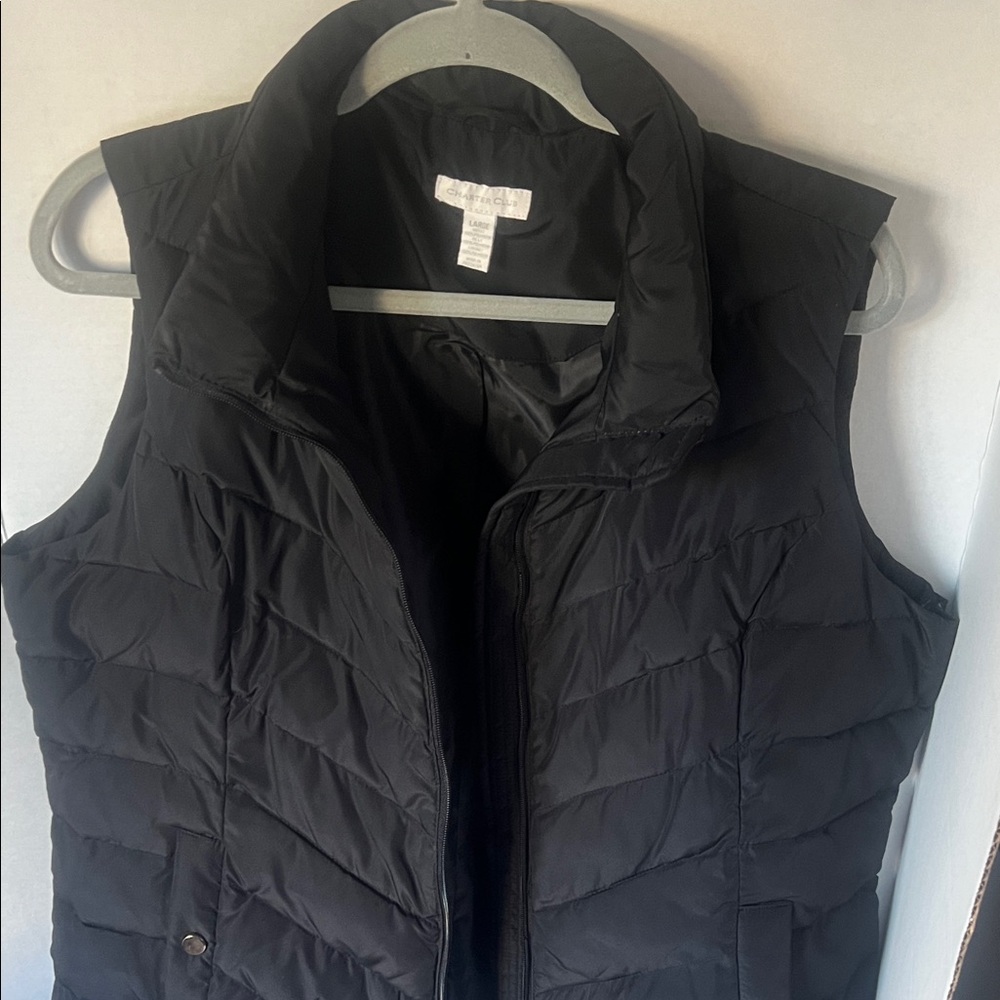 Charter Club Black Quilted Vest